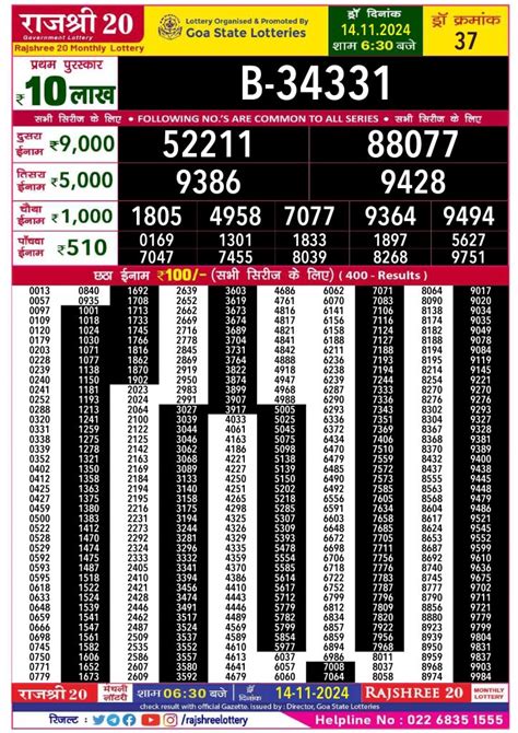 rajshree 20 monthly lottery|Rajshree Lottery Result Today – Check now! .